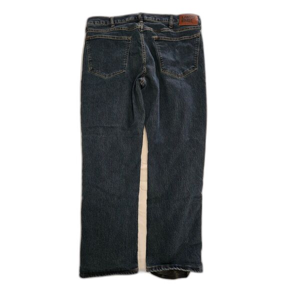 Lands' End Plaid Lined Jeans Men 38x30 Blue Cotton Poly Plaid Made in Kenya - Picture 2 of 7